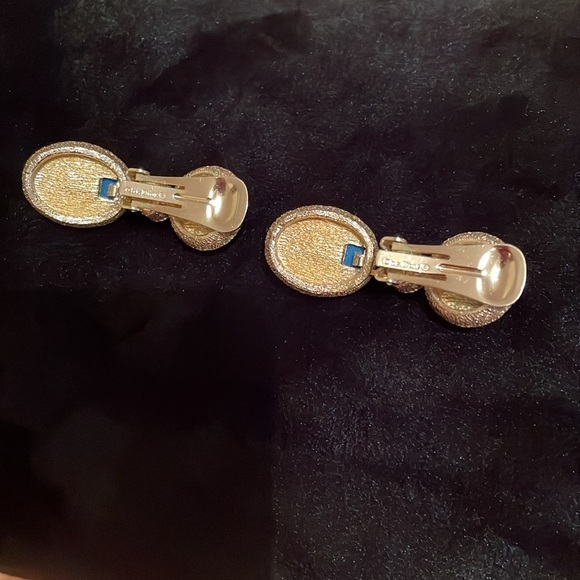 Christian Dior Lapis Lazuli Glass Cabochon Necklace and set  Earrings 80’s RARE - Picture 12 of 13